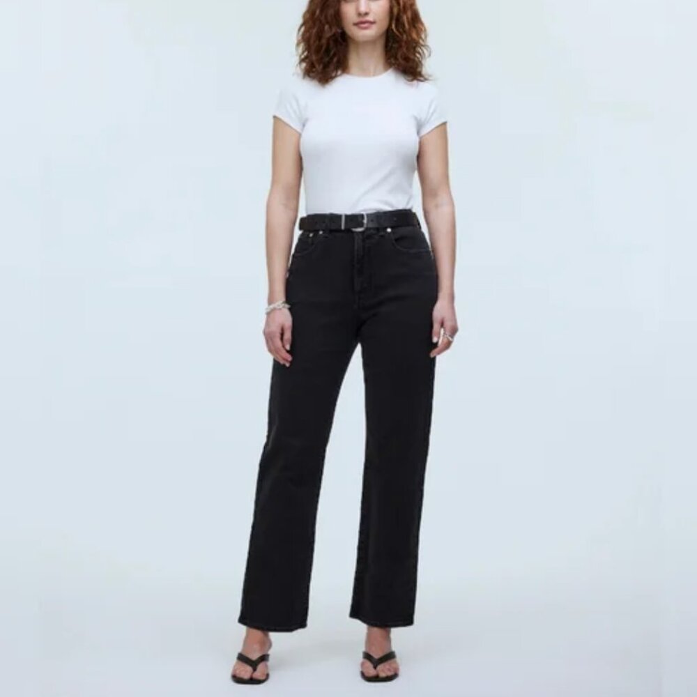 Madewell Curvy 90s Straight Jean | Faded Black | Size 32